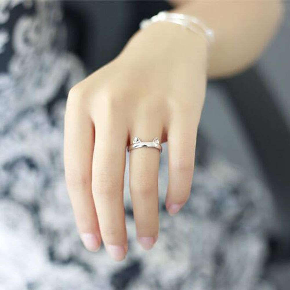 Silber-berzogene-Katze-Ohr-Ring-Design-Niedlich-Mode-Schmuck-Katze-Ring-F-r-Frauen-und-M_20_1